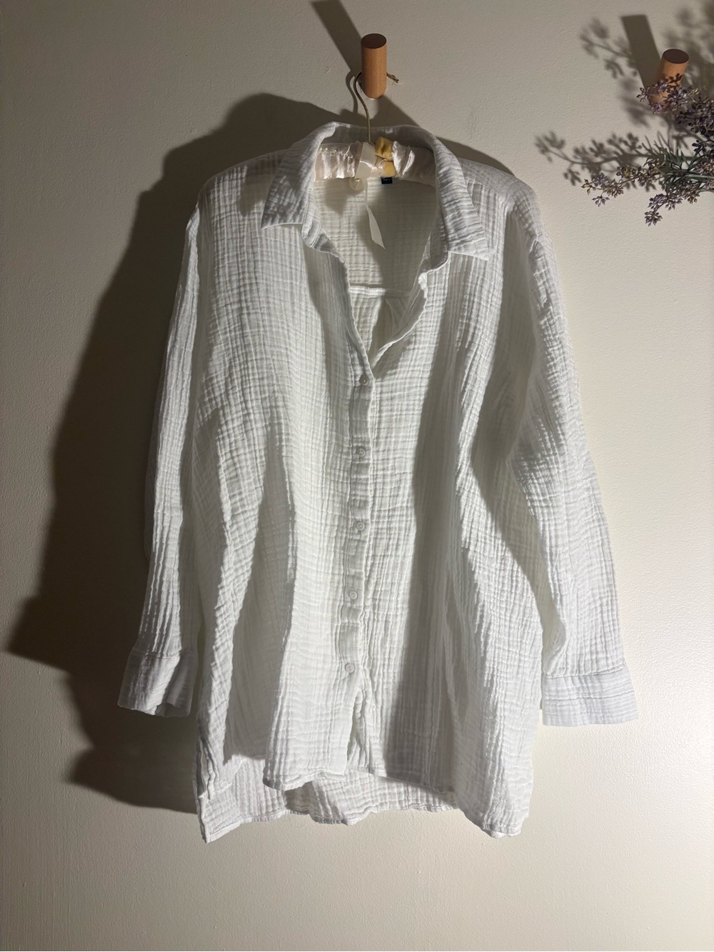 Eileen Fisher Organic Cotton Double Gauze White plus size  Tunic Shirt 1X $148 - Picture 2 of 7
